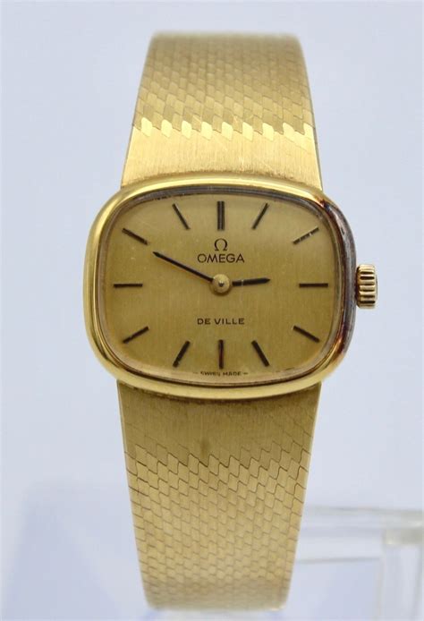 de ville omega 18k gold ladies watch vintage|omega de ville quartz vintage.